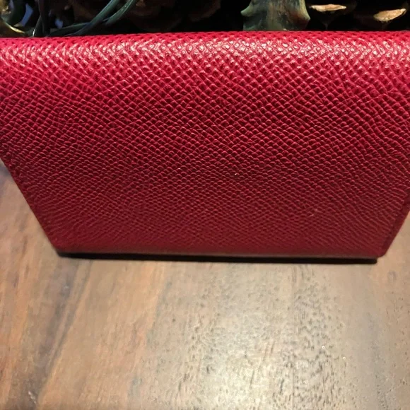 Bulgari Red Textured Leather Accessory - Picture 7 of 10